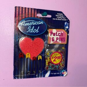 RARE Vintage 2002 Y2K American idol season 1 patch and pin set bead iron on
